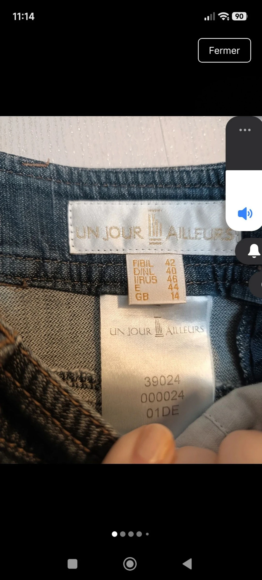 Long denim skirt Un Jour Ailleurs – Size 42 – Dark blue – photo 3